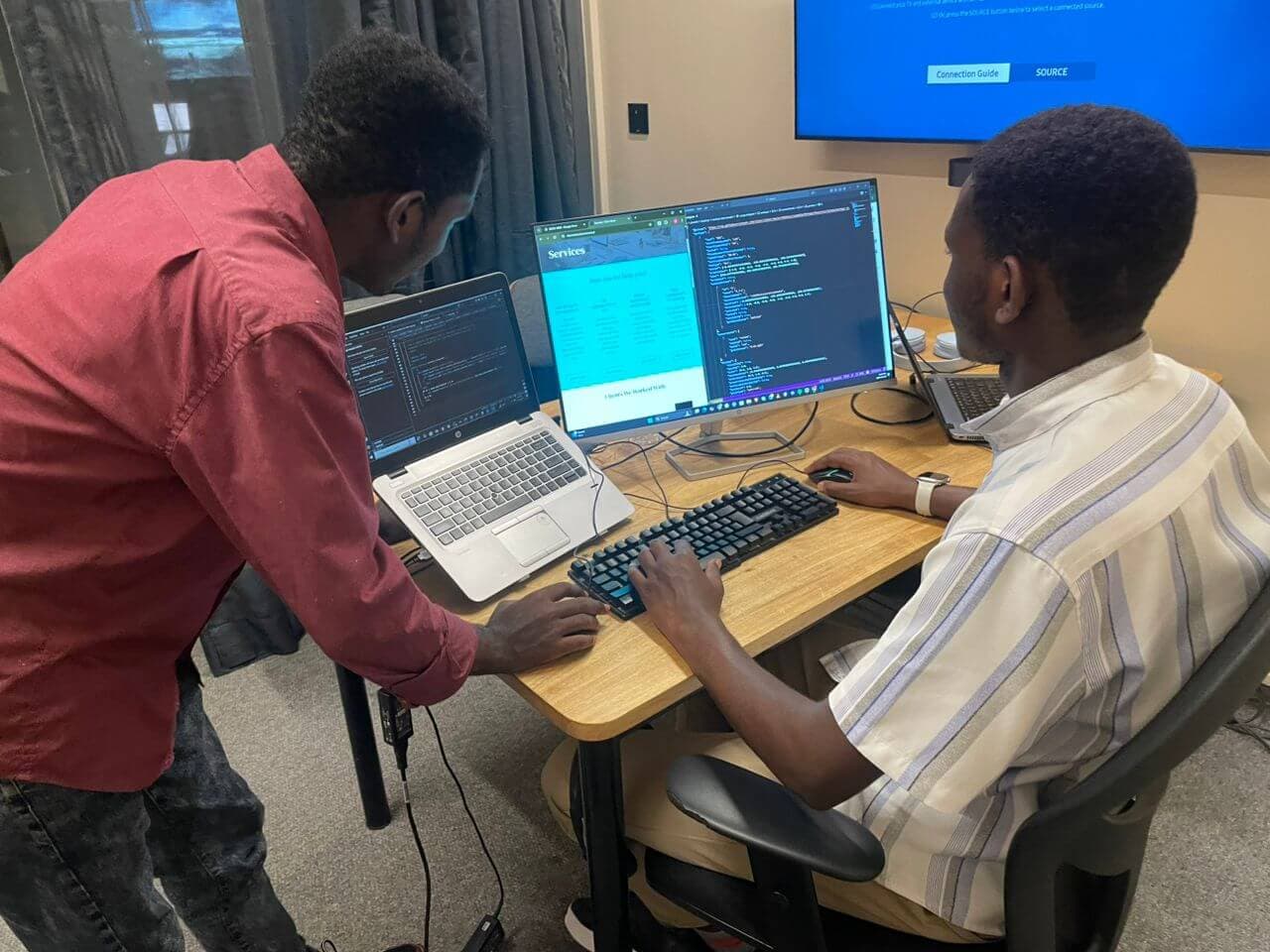 Developers collaborating on a project
