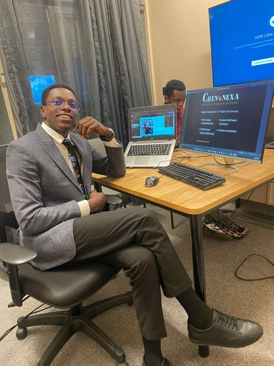 At work in the Chen Nexa studio, Norrsken House Kigali