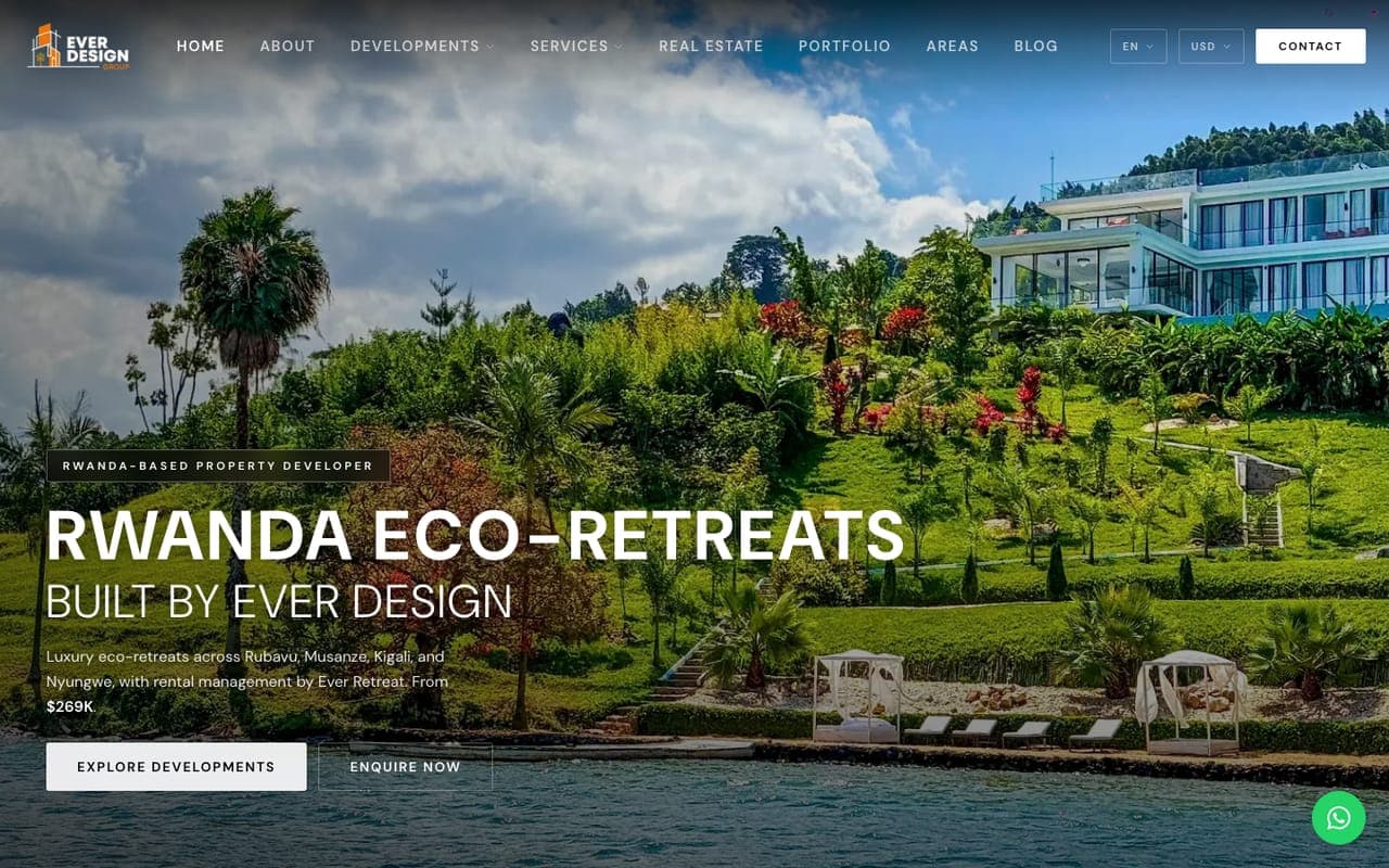 Ever Design Investments website on desktop
